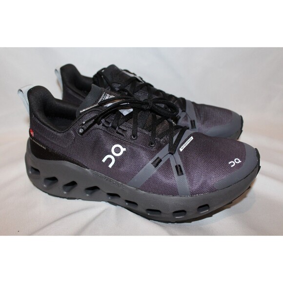 ON CLOUD WOMEN'S CLOUDSURFER TRAIL WP ATHLETIC SNEAKERS BLACK NIB $180 - Picture 2 of 8